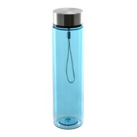 18oz Turquoise Plastic Water Bottle with Stainless Steel Screw Top & Carry Strap – Wide Mouth, BPA-Free