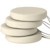 Patio Chair Cushions Set of 4 Round Seat Cushions for Dining Bistro Chairs Machine Washable, 15" x 15" x 3", Cream White