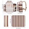 Picnic Backpack, Beach Picnic Backpack Bag for 4 Person with Insulated Cooler Compartment, Detachable Bottle/Wine Holder, Lightweight Blanket