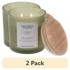 (2 pack) Coastal Cove Scented 2-Wick Frosted Jar Candle 12oz.