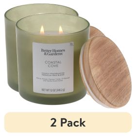 (2 pack) Coastal Cove Scented 2-Wick Frosted Jar Candle 12oz.