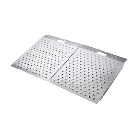 Threshold Ramp for Doorways, 29.5 x 24.3 in, Platform Aluminum Wheelchair Ramp, Non-Slip Door Threshold Ramps, 750 lbs Load Capacity, for Home Steps