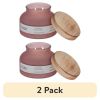 (2 pack)and Almond Koa Wood Scented 2-Wick Frosted Jar Candle 18oz.
