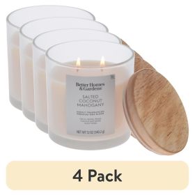 (1 pack)and Salted Coconut Mahogany Scented 2-Wick Ombre Jar Candle 12oz.