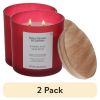 (2 pack) Amber and Saffron Scented 2-Wick Frosted Jar Candle 12oz.