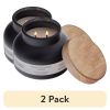 (2 pack)and Warm Leathered Amber Scented 2-Wick Frosted Jar Candle 18oz.