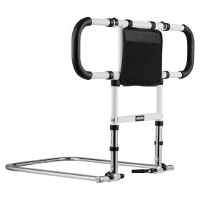 VEVOR Bed Rail for Elderly, Foldable & Extendable Bedside Assist Rail with Side Handles & PU Handrail