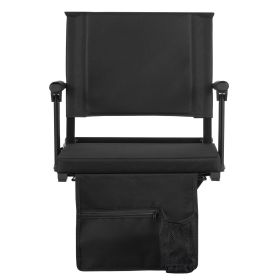 VEVOR Stadium Seat, Portable Bleacher Seat with Armrest, Back Support and Thick Cushion, Bench Chair for Bleacher Includes Shoulder Strap, Hooks