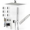 VEVOR Shower Faucet Set, 10 Inch Ceiling Mount Rainfall Shower System with 6 Body Jets and 2 in 1 Handheld Spray