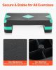VEVOR Aerobic Exercise Step Platform, 28-Inch Workout Aerobic Stepper, Height Adjustable Fitness Training Step Deck Trainer with 4 Risers