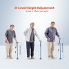 Walking Cane for Man Woman, Folding Walking Stick with 8-Level Adjustable Height and 4-Pronged Pivoting Base