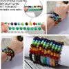 Bracelets 10Pcs 8mm Beaded Bracelets for Women Men Natural Lava Rock 7 Chakra Healing Stone Bracelets Yoga Energy Protection Gift Anxiety Bracelets Ar