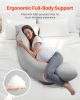 VEVOR Pregnancy Pillows for Side Sleeping, L-Shaped Maternity Pillow for Pregnant Women