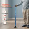 Walking Cane for Man Woman, Folding Walking Stick with 8-Level Adjustable Height and 4-Pronged Pivoting Base
