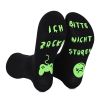 Plus Size Two-Pair Cotton Mid-Calf Socks Set with Bonded Anti-Slip & Glow-in-the-Dark Prints for Gamers Unisex Fit
