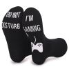 Plus Size Two-Pair Cotton Mid-Calf Socks Set with Bonded Anti-Slip & Glow-in-the-Dark Prints for Gamers Unisex Fit