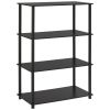 No Tools 4-Shelf Bookcase, True Black Oak