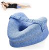 Leg Pillow Ergonomic Side Sleeping Pillows Memory Foam Knee Pillow with Strap for Side Sleeper