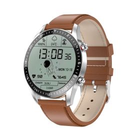 GT2 smart watch Bluetooth 1.32 inch call custom dial Heart rate Blood pressure Blood oxygen L13 (colour: Brown pelt)