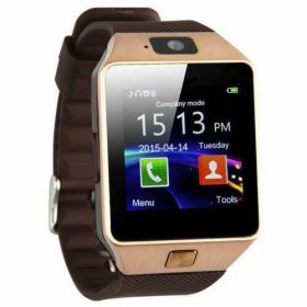 Bluetooth Smart Watch w/Camera Waterproof Phone Mate For Android Samsung iPhone (Color: Gold)