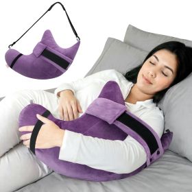 Muwago Shoulder Surgery Pillow for Rotator Cuff Pain Impingement Replacement Recovery Aids Side Sleepers Body Post Arm Torn Injury Support Relief Supp (Color: Violet)