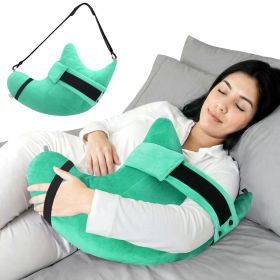 Muwago Shoulder Surgery Pillow for Rotator Cuff Pain Impingement Replacement Recovery Aids Side Sleepers Body Post Arm Torn Injury Support Relief Supp (Color: Green)