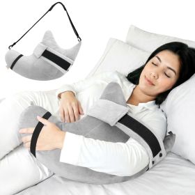 Muwago Shoulder Surgery Pillow for Rotator Cuff Pain Impingement Replacement Recovery Aids Side Sleepers Body Post Arm Torn Injury Support Relief Supp (Color: Grey)