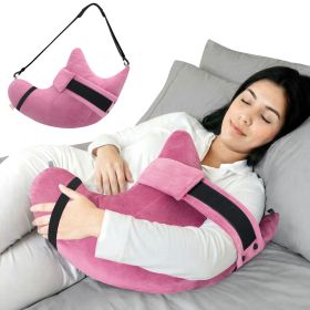 Muwago Shoulder Surgery Pillow for Rotator Cuff Pain Impingement Replacement Recovery Aids Side Sleepers Body Post Arm Torn Injury Support Relief Supp (Color: Rose Red)