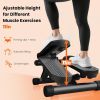 Mini Stepper with Resistance Bands, Portable Full Body Workout Stepper Machine Adjustable Foot Stepper for Fitness