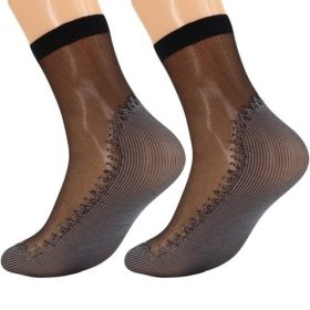 3 Pairs Women's Anti-Slip Sheer Ankle Socks with Cotton Sole and (Color: Black, size: One Size)
