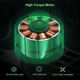 Massage Gun Deep Tissue Percussion Massager for Athletes,Handheld Body Back Muscle Massager Gun with 8 Massage Heads (SKU: HC781706941-01-01)