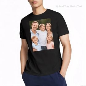 Personalized Photo T-Shirt Custom Design 230g Cotton Short Sleeve Photo Upload Wedding Men & Women All Sizes - (Must upload the image) (size: XL)