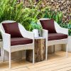 Outdoor Seat Cushion Set Waterproof Patio Furniture Cushion and Back Pillow Fade Resistant Deep Seat Set Chair Pad with Removable Cover for Chair Sofa