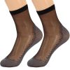 10 Pairs Anti Slip Sheer Ankle Socks for Women with Cotton Sole Silk Thin Nylon Ankle Socks