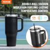 VEVOR 40 oz Insulated Water Bottle, Stainless Steel Sports Coffee Cup with Lid, Handheld Travel Coffee Mug Double Walled